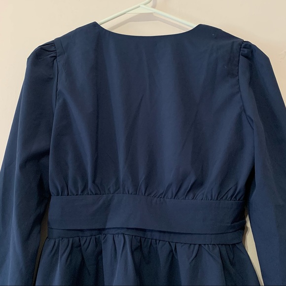 🧡3/$30 SHEIN Navy Blue Peplum Top Size Small - Picture 11 of 14